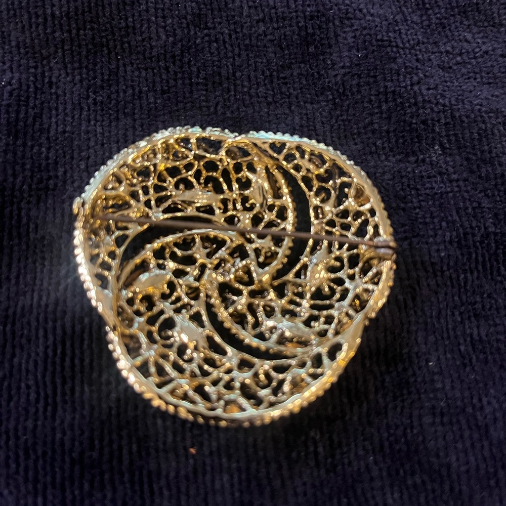 Green Rhinestone Brooch - Picture 3 of 3
